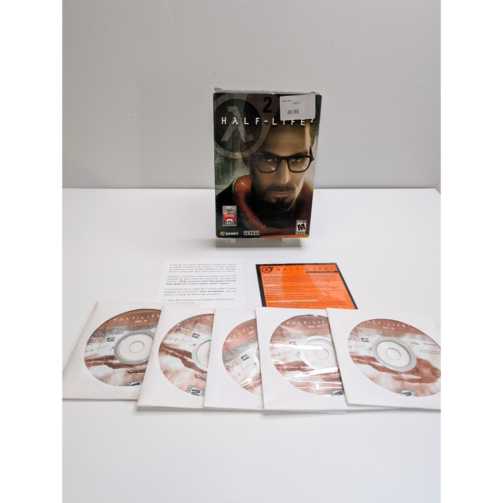 HALF LIFE 2 PC SMALL BOX GAME - 2004 - VALVE - GORDON FREEMAN - 5 DISCS